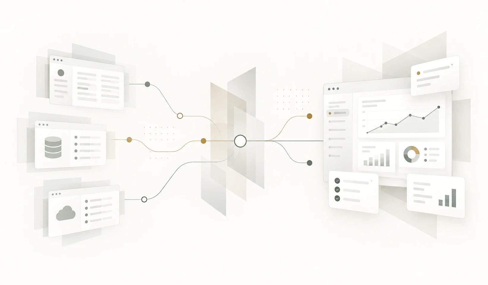 Software integration connecting separate business systems and data sources